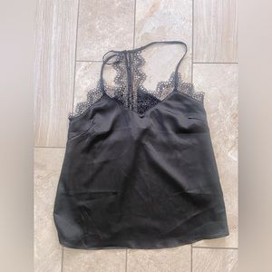 Daphnea Paris Black lace detail cami - M
